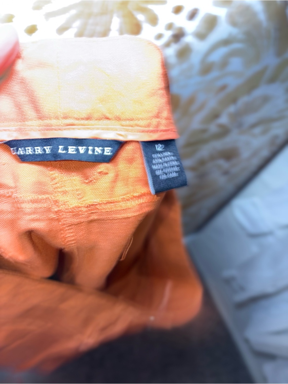 Larry Levine Orange Bermuda Shorts | Tailored Resort Preppy Summer Walking Short - Picture 3 of 10